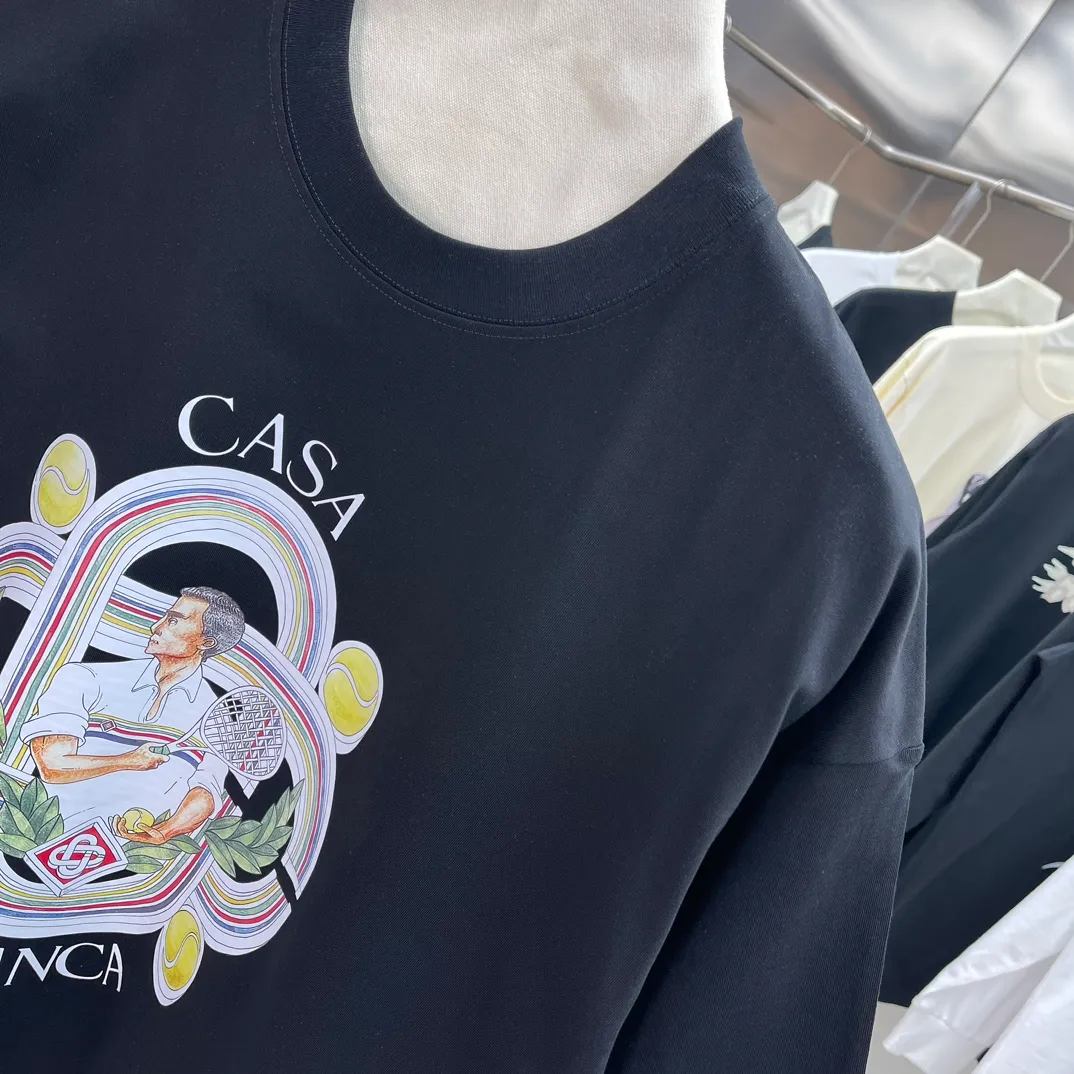 Casablanca Classic Series T ， ， 。 ， Classic ， In Stock ！ ：White Black Size：S M L XL XXL